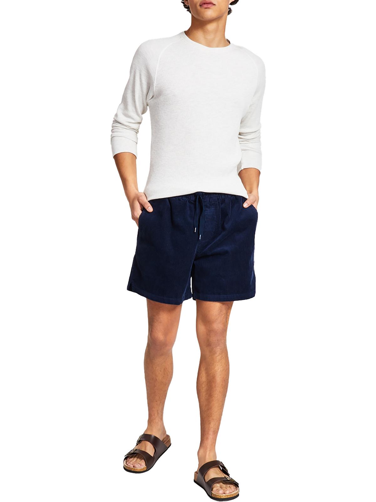 Shop Sun + Stone Mens Corduroy Ribbed Casual Shorts In Blue