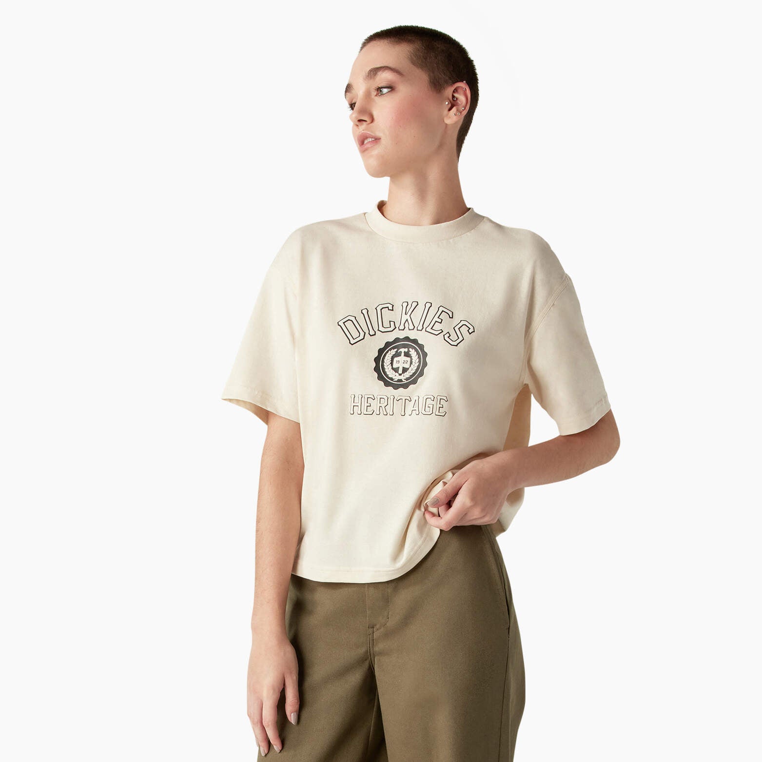 Shop Dickies Women's Oxford Graphic T-shirt In Beige