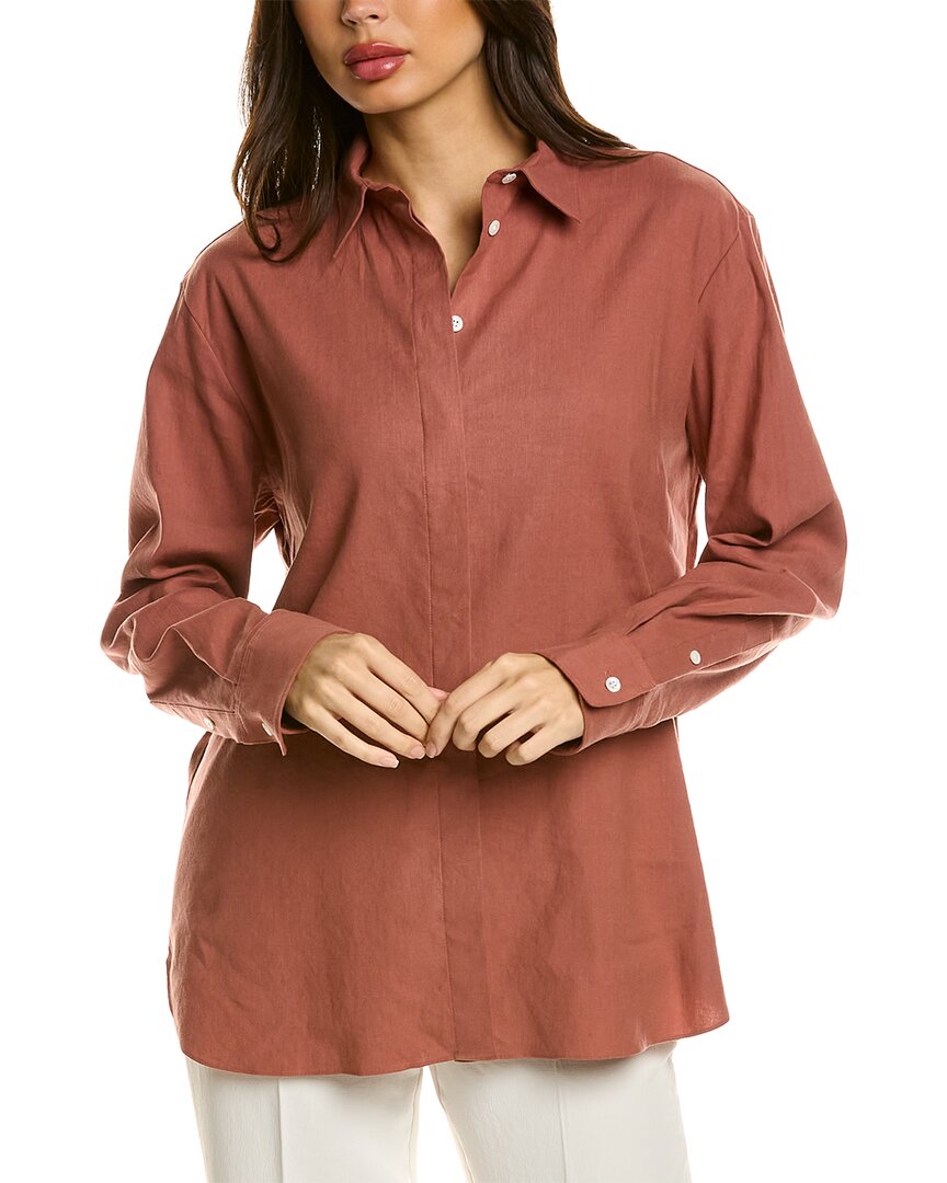 THEORY Theory Classic Menswear Linen-Blend Shirt