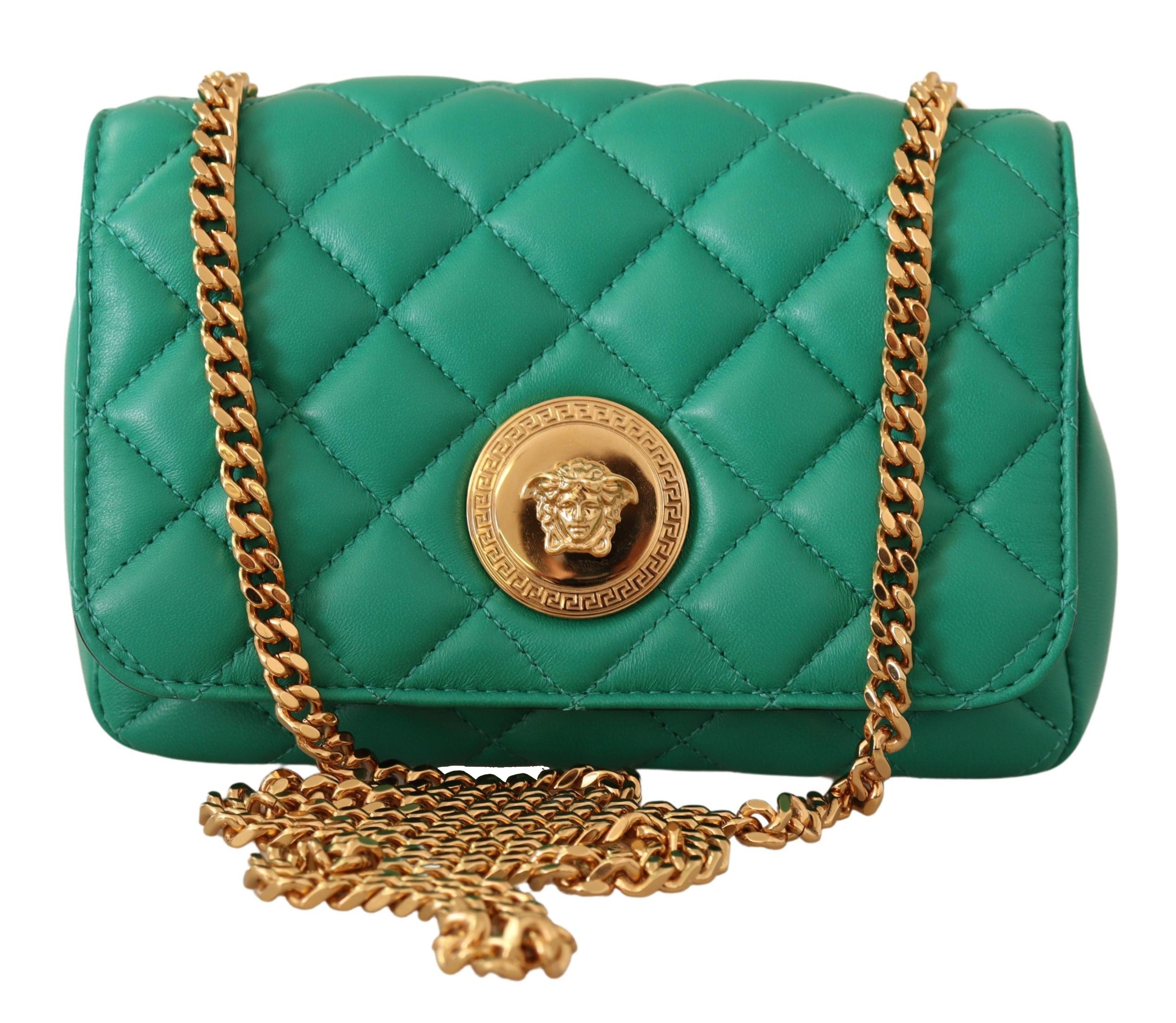 Medusa Nappa Quilted Leather Chain Crossbody