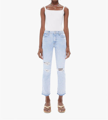 Mother rascal ankle undone hem denim in vacation temptation