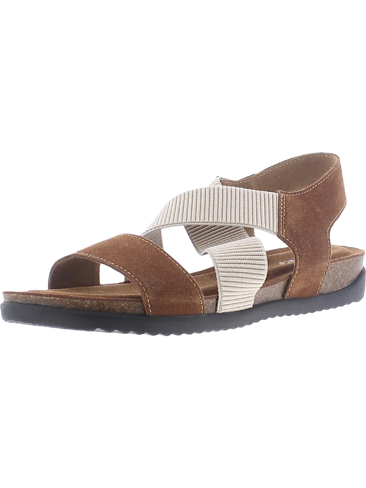Shop David Tate Clear Womens Suede Slingback Strappy Sandals In Brown