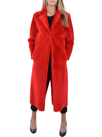 Red Valentino womens fur dressy long coat