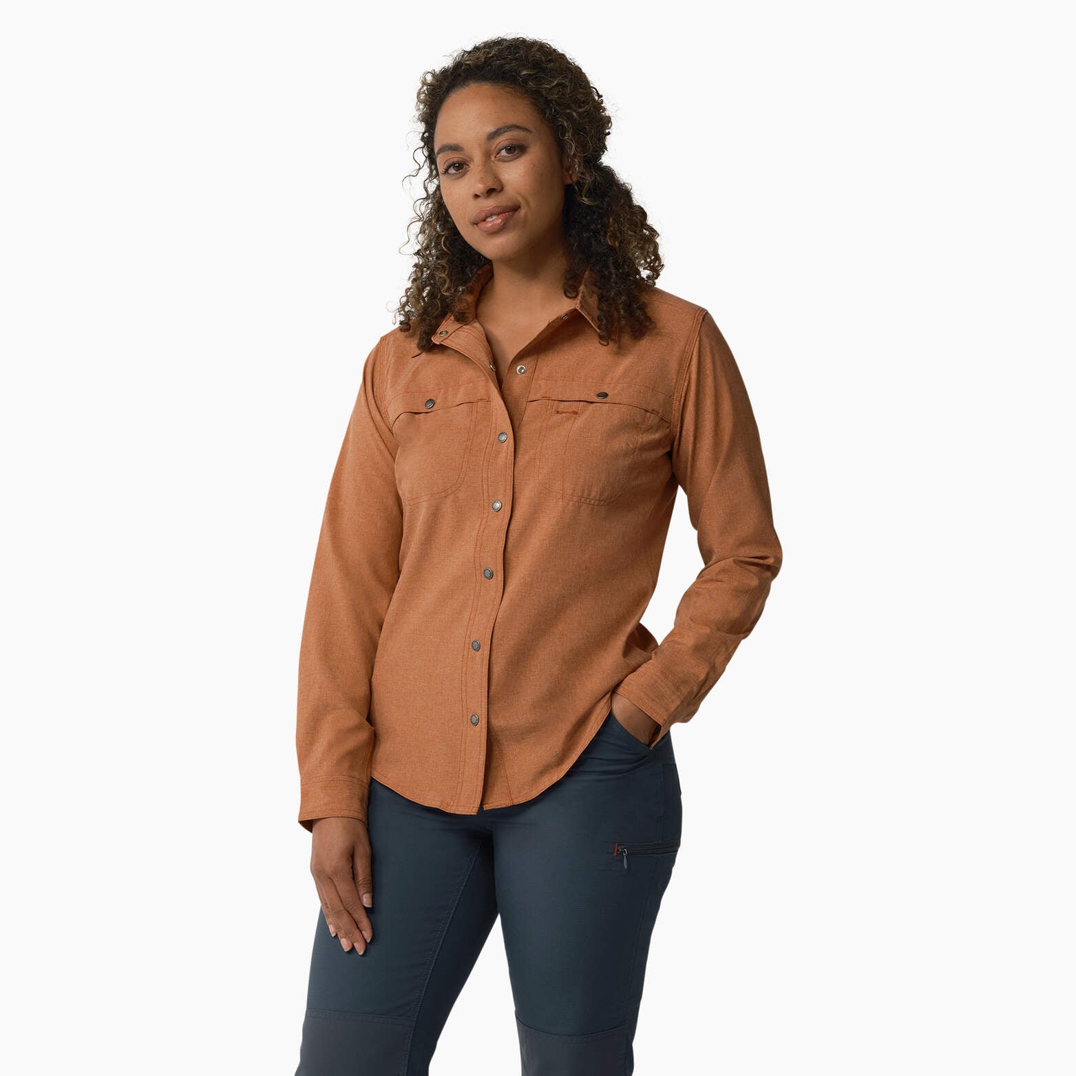 Shop Dickies Women's Cooling Roll-tab Work Shirt In Brown