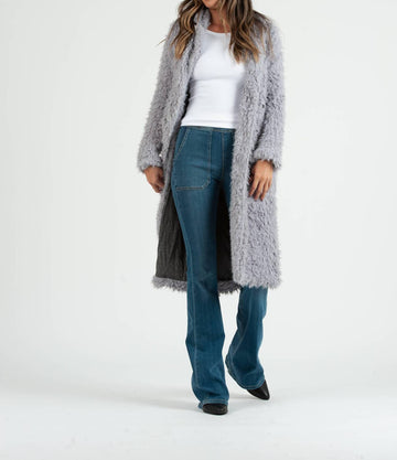 Lucca bailer sherling coat in grey