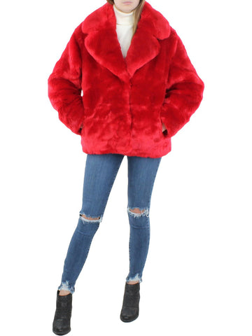 Vince Camuto womens short cozy faux fur coat