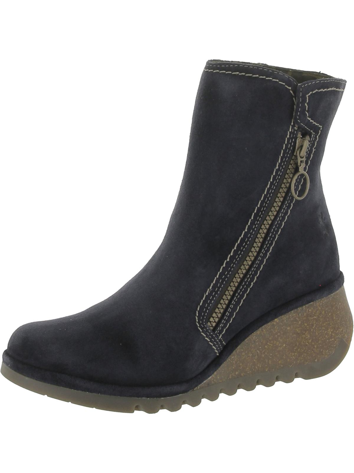 Shop Fly London Nela407fly Womens Suede Logo Ankle Boots In Grey