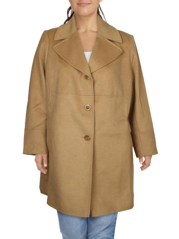 Larry Levine plus womens wool blend midi walker coat