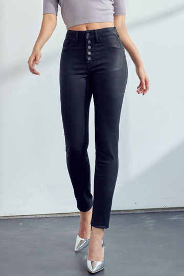 Kancan sabrina high rise super skinny jeans in black