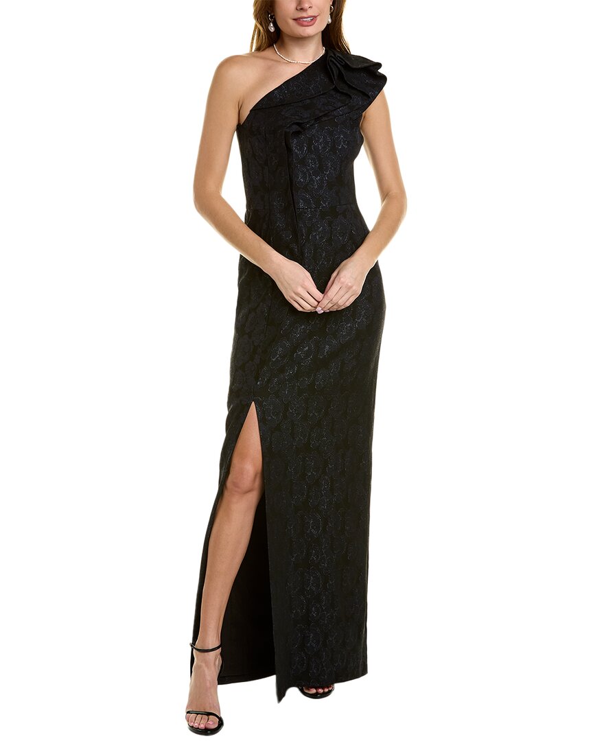 Teri Jon By Rickie Freeman One-shoulder Gown In Black | ModeSens