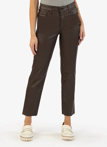 Kut From The Kloth rachael fab ab coated high waist mom jeans in chocolate