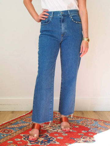 Le Jean mia relaxed straight jean in desert crystal
