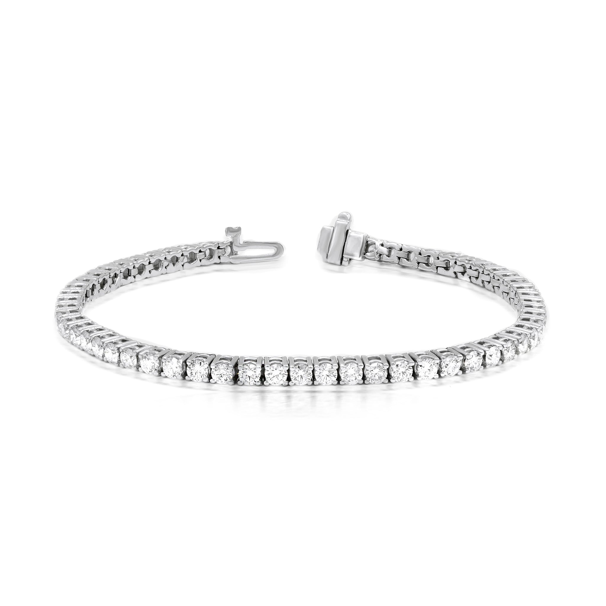 Diana M. 1.90 Carat Round And Baguette Diamond Bracelet In Metallic