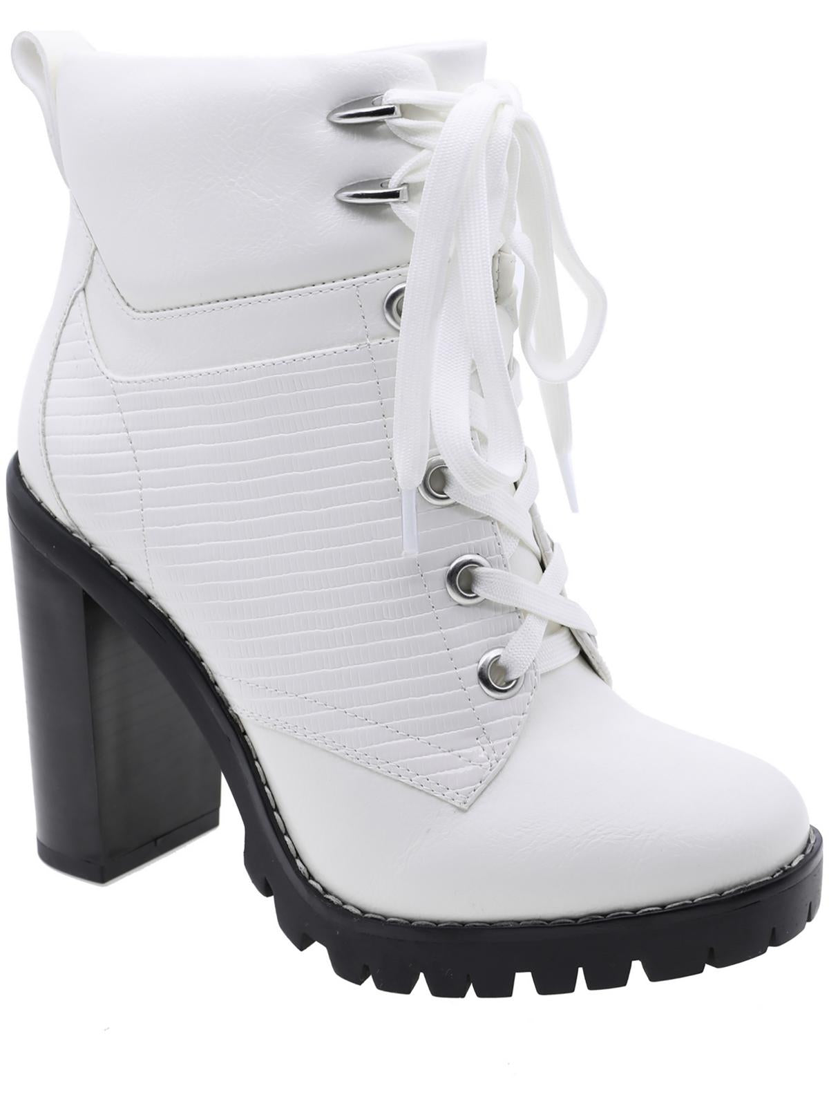 Shop Bcbgeneration Paxin Womens Zipper Padded Insole Ankle Boots In White