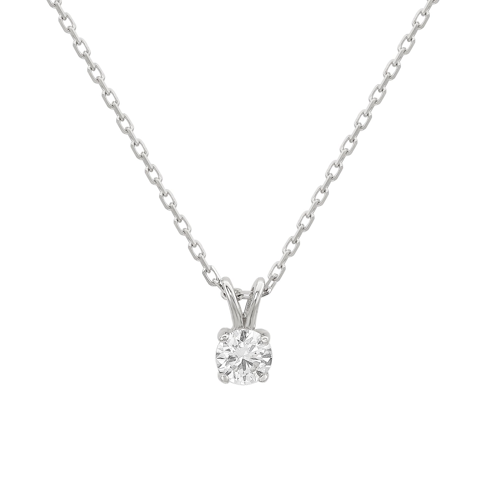 SUZY LEVIAN Suzy Levian 14K White Gold 0.26 ct. tw. Diamond Solitaire Pendant Necklace
