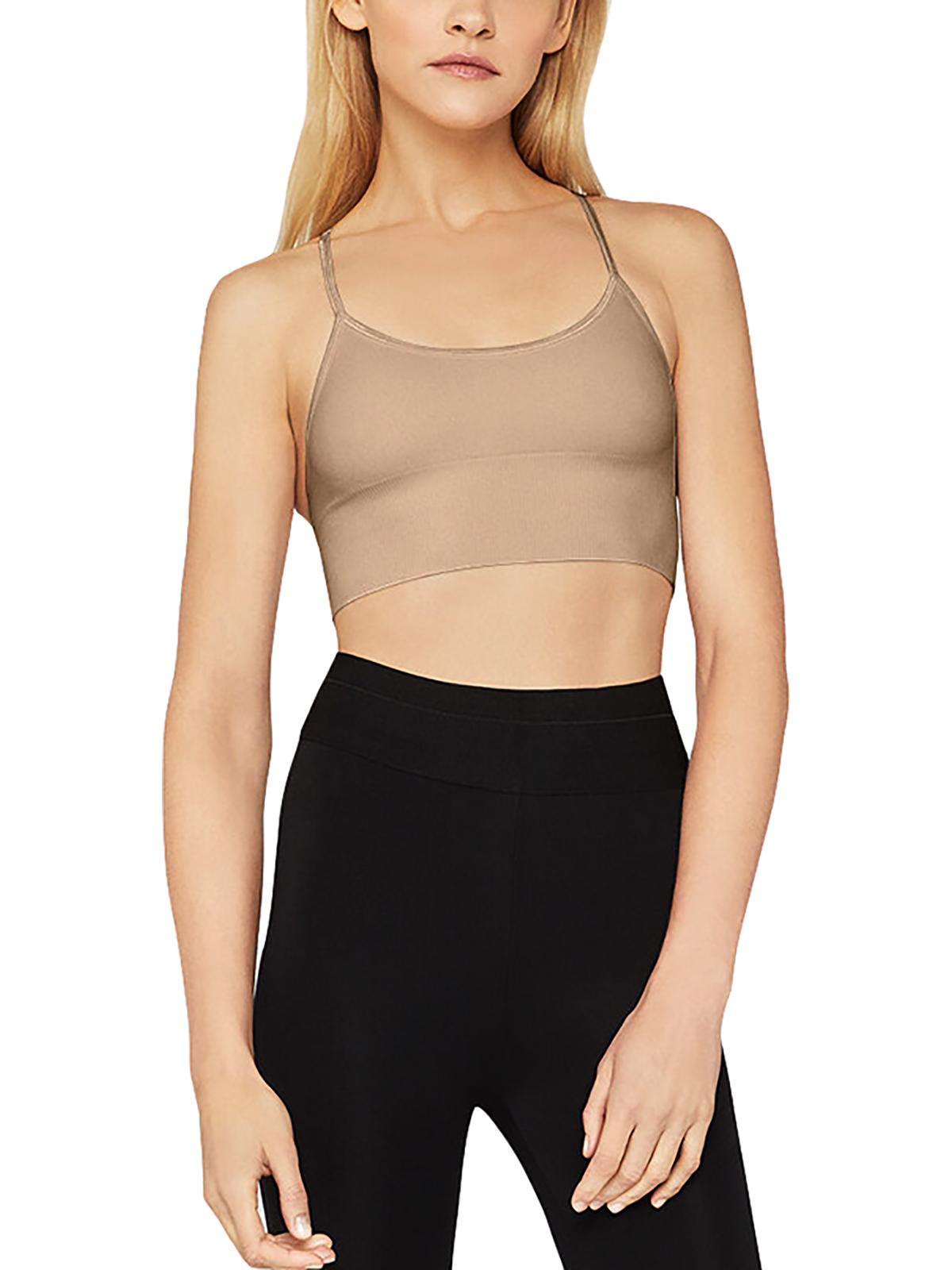 Bcbgmaxazria Tammi Womens Spaghetti Strap Racer Back Sports Bra In Neutral