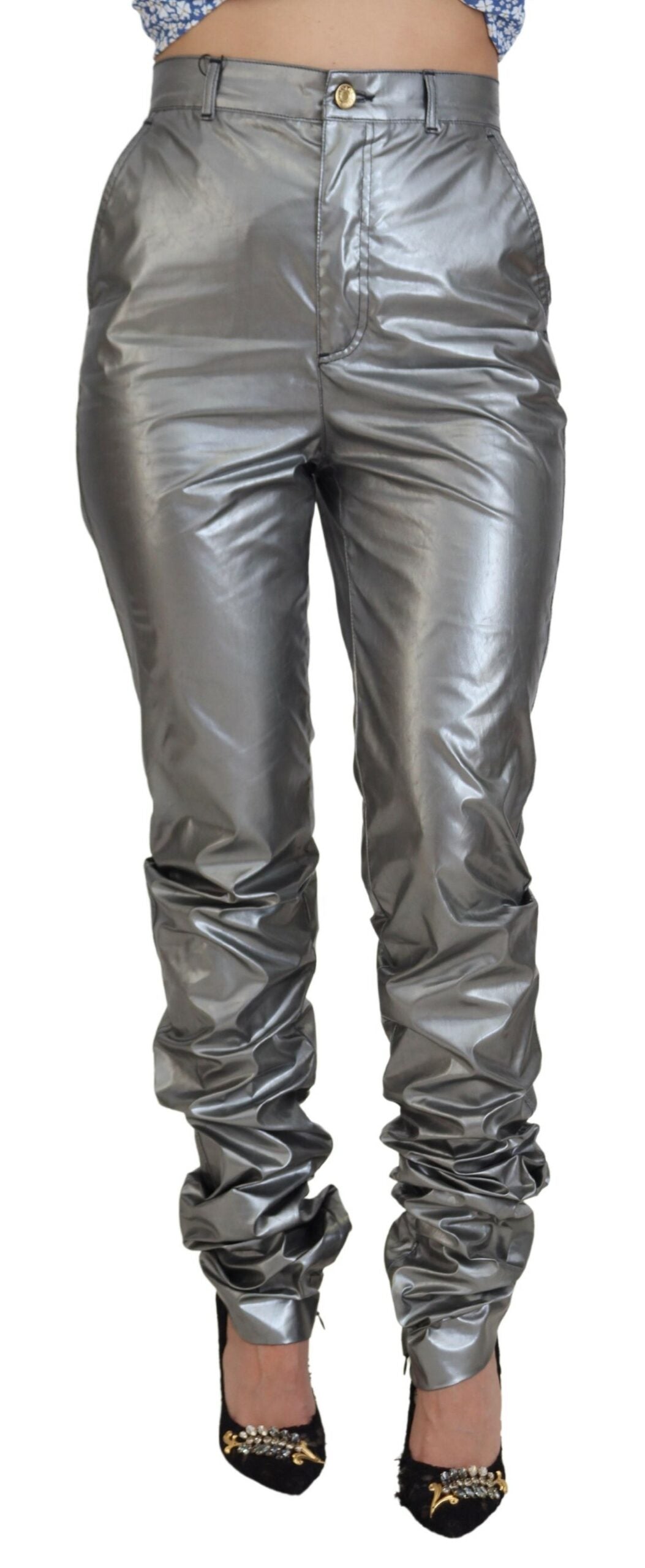 DOLCE & GABBANA Dolce & Gabbana Metallic  High Waist Skinny Women's Pants