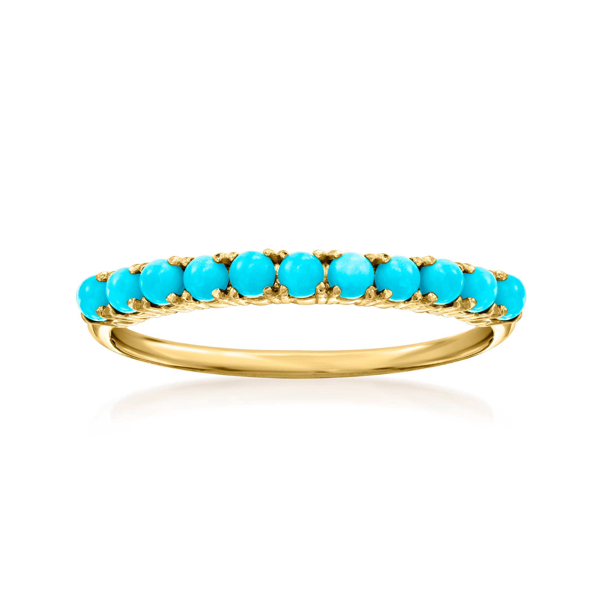 Shop Rs Pure By Ross-simons Turquoise Ring In 14kt Yellow Gold In Blue