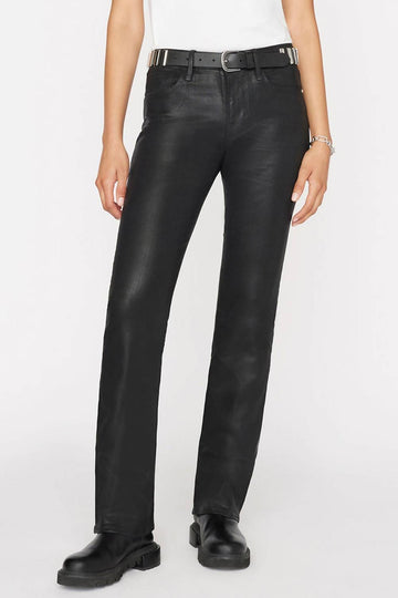 Frame le mini boot cut jean in noir coated