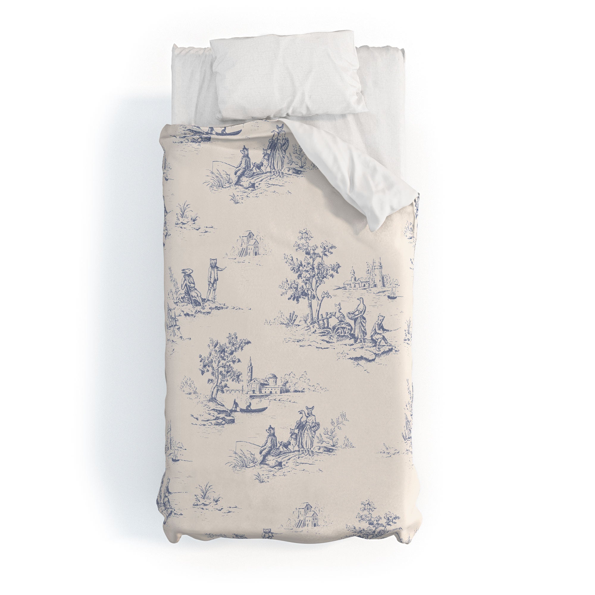 Deny Designs Florent Bodart Animal Jouy Polyester Duvet In Neutral