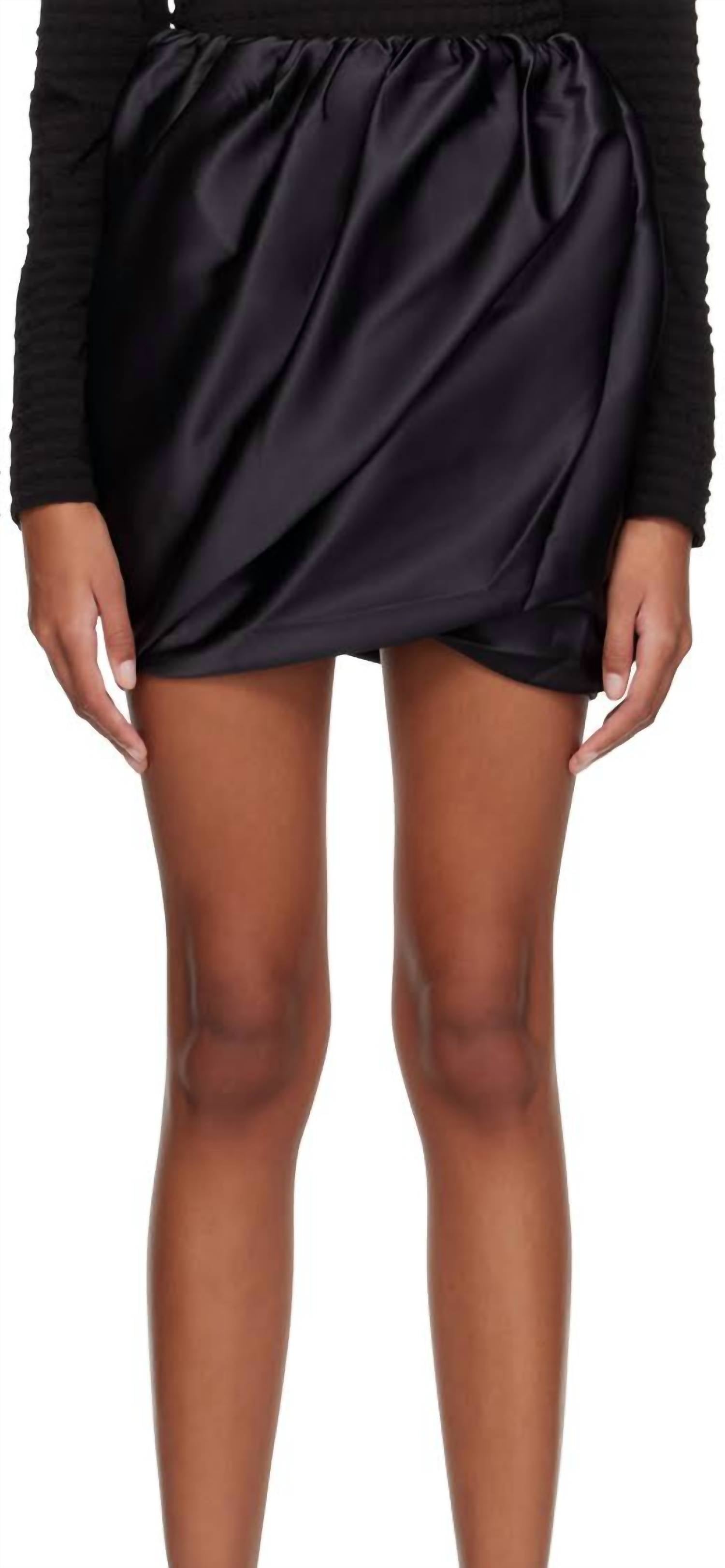 GANNI Women's Double Satin Mini Skirt In Black