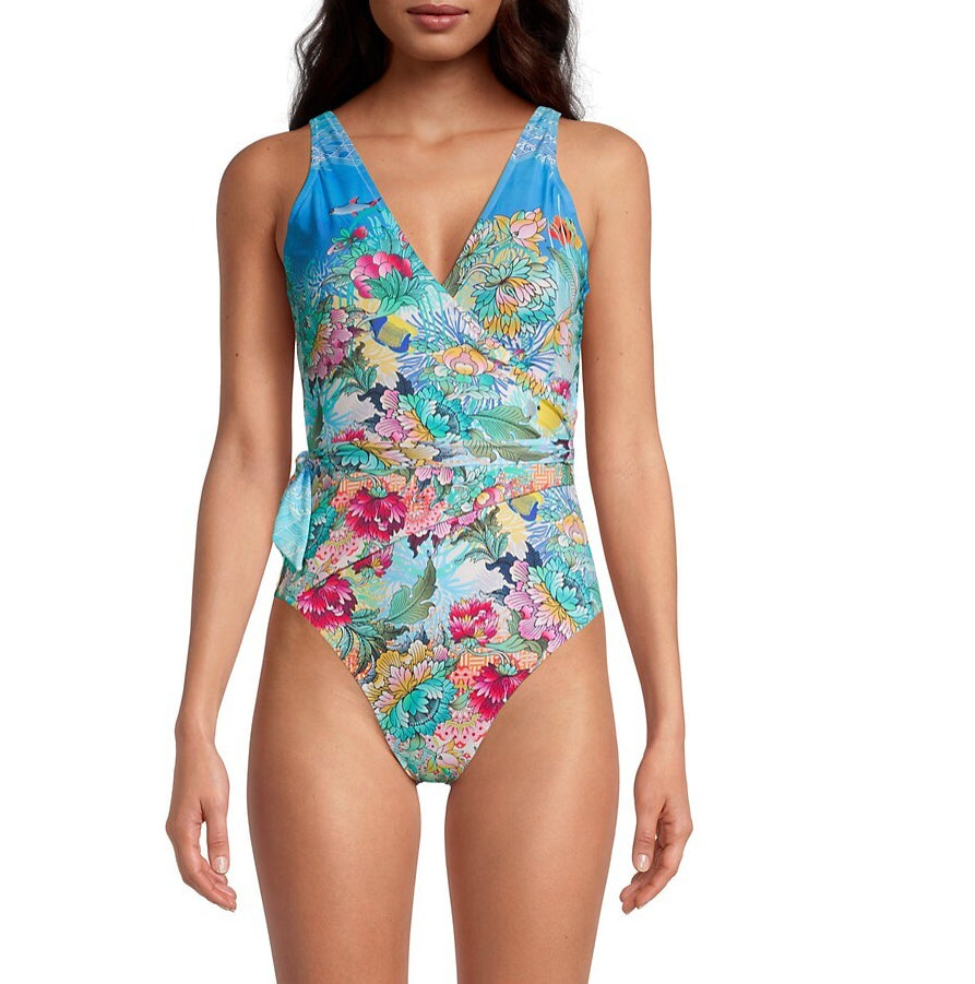 Shop Johnny Was Mixi One Piece Multi Color Swimsuit Wrap Style
