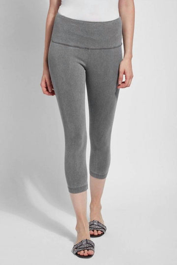 Lysse denim capri pant in mid grey