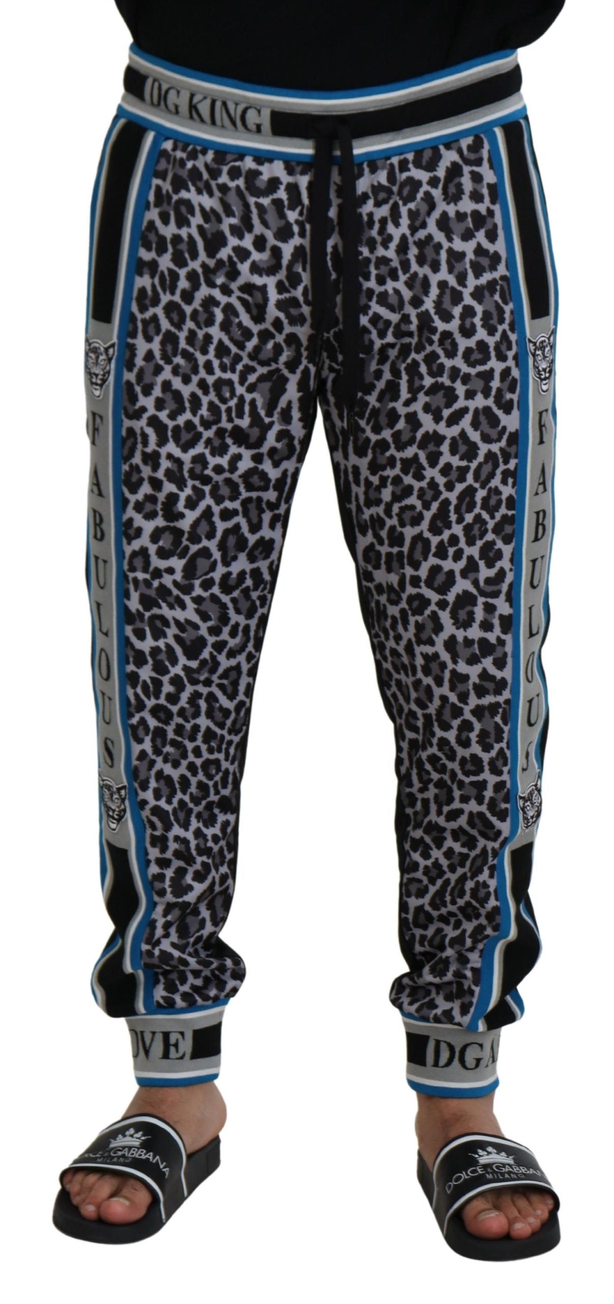 DOLCE & GABBANA Dolce & Gabbana  DG King Leopard Print Jogger Men's Pants