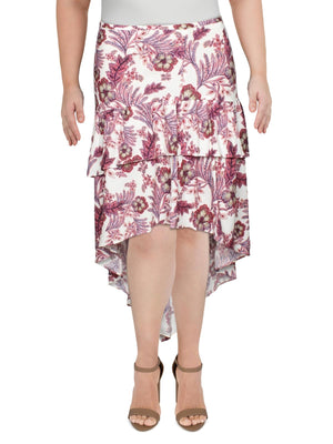 LINI Melanie Womens Two Tone Printed Midi Skirt | Shop Premium Outlets