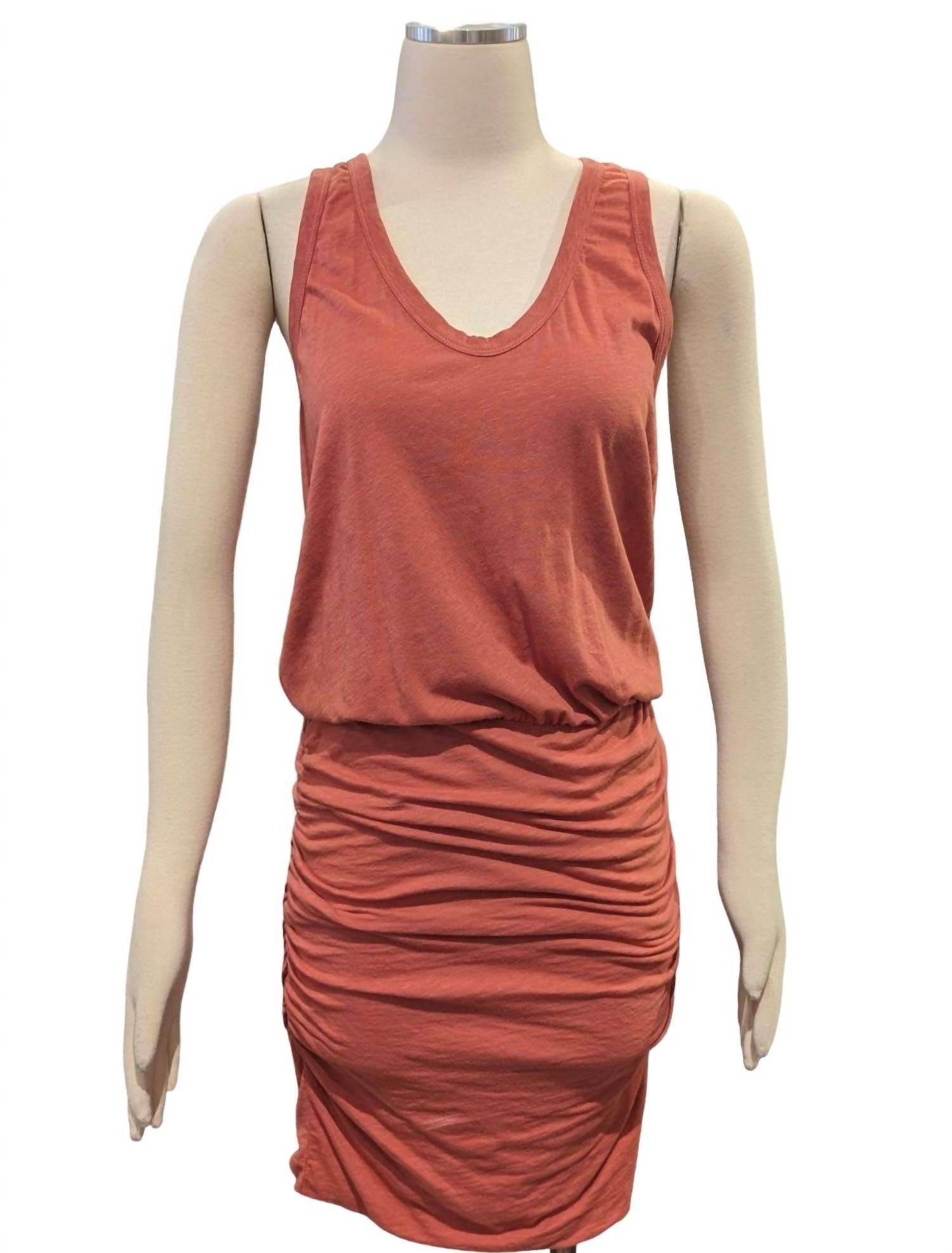 Shop Sundry U Neck Sleeveless Dress Mini In Rust In Multi
