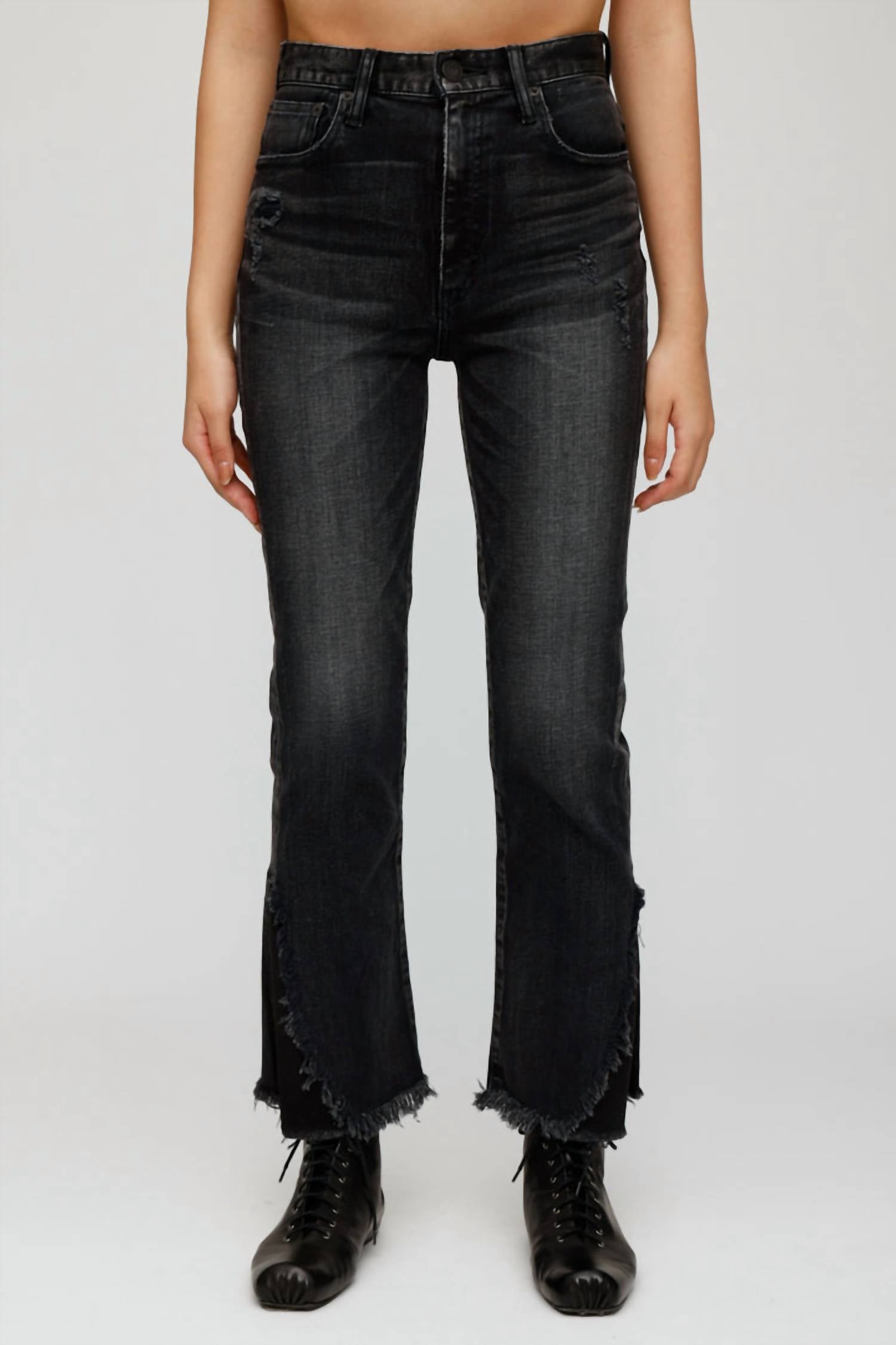 MOUSSY Alahambra Flare High Rise Jean in Black