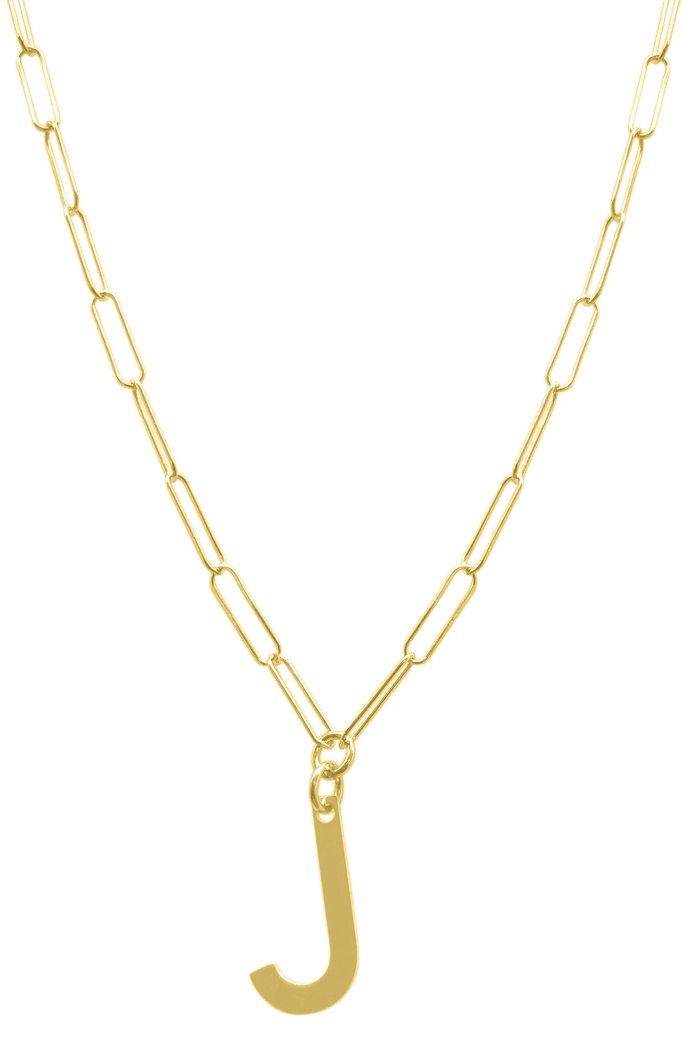 Adornia Initial Necklace Paper Clip Chain silver gold – ADORNIA