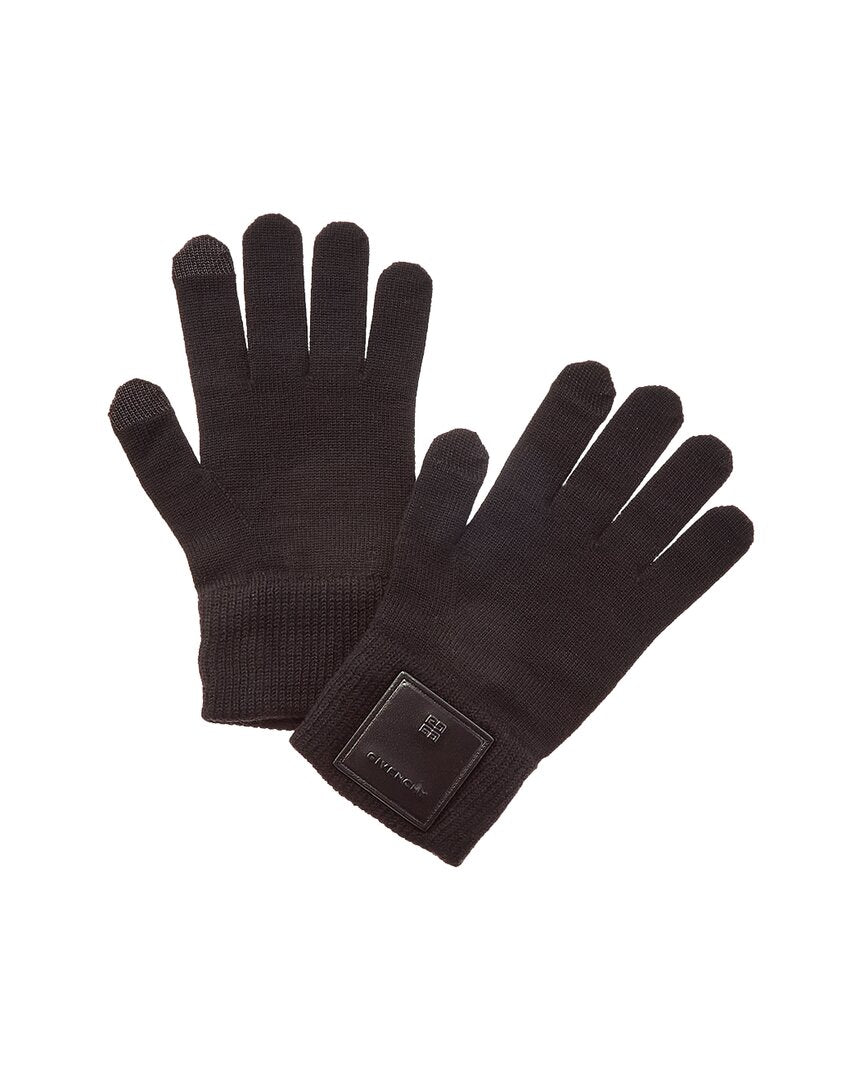 GIVENCHY Givenchy Leather Patch Wool Gloves