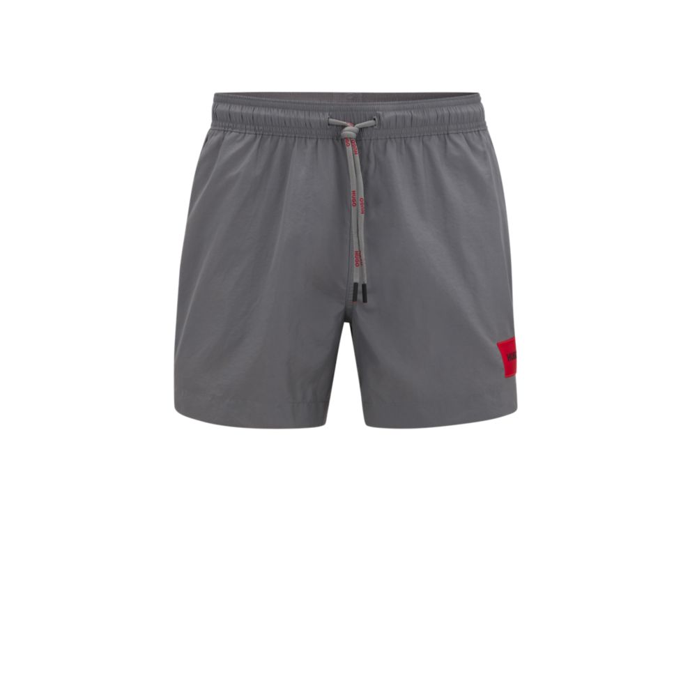 HUGO Quick-drying swim shorts with red logo label