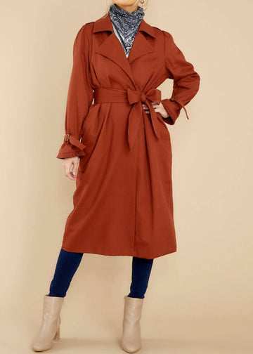 Cleobella rally trench coat in sienna