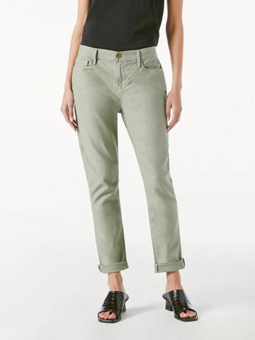 Frame le garcon mid-rise jeans in washed military