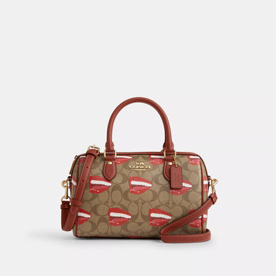 코치 COACH Outlet 코치 COACH x tom wesselmann rowan satchel in signature canvas,gold/khaki/terracotta multi