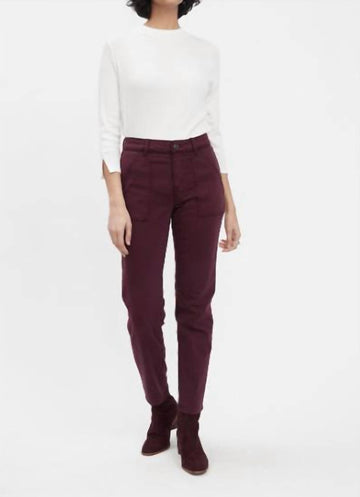 Fdj euro twill olivia cigarette ankle in merlot