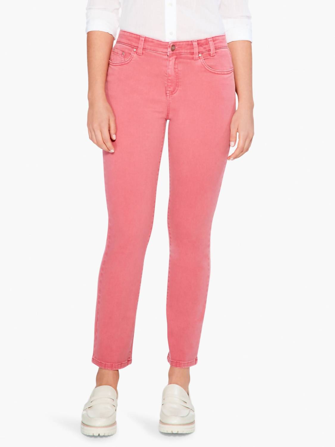 NIC + ZOE Colored Mid Rise Straight Ankle Jeans in Dusty Cedar