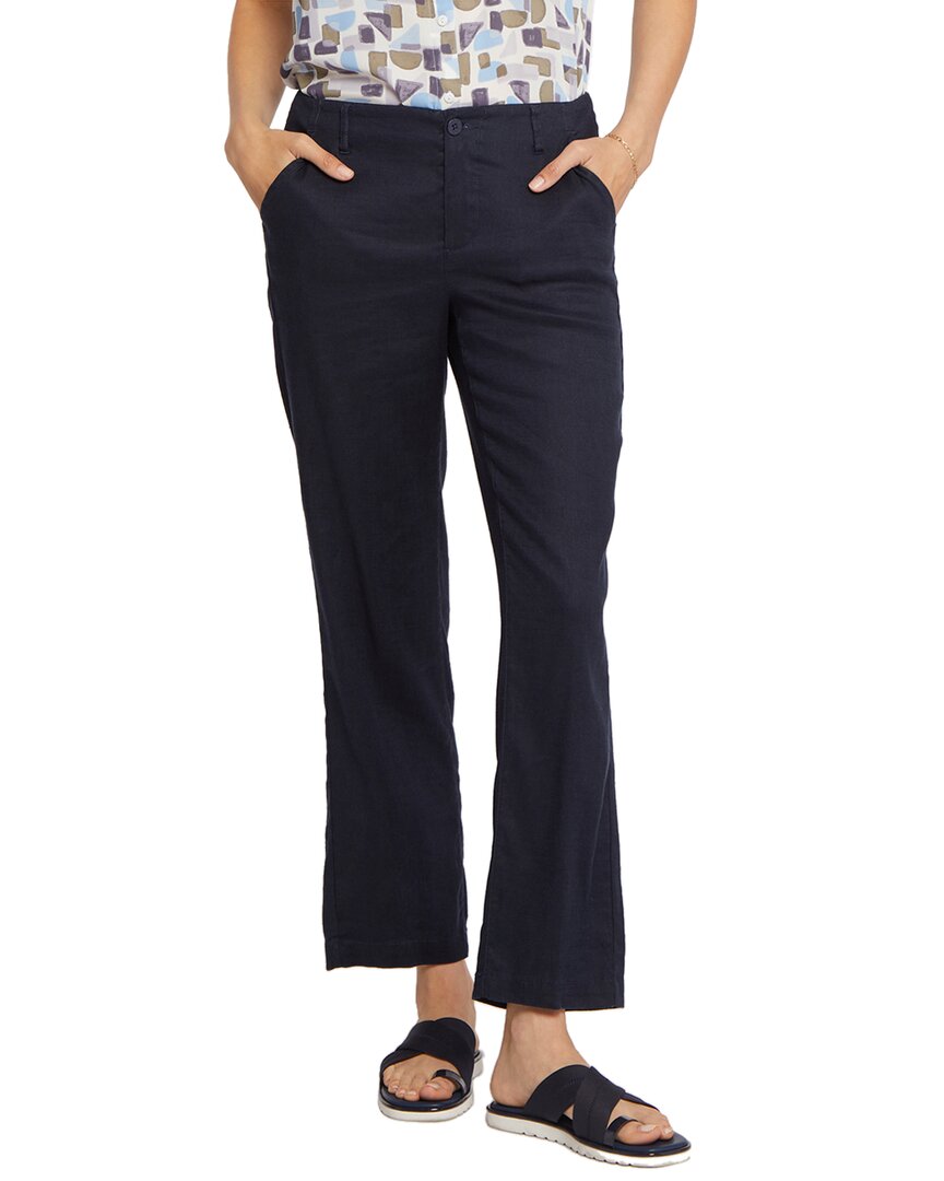 Nydj Marilyn Linen-blend Ankle Trouser In Blue