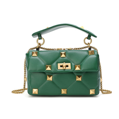 Tiffany & Fred Full-grain Soft Leather Top Handle Shoulder Bag In Green