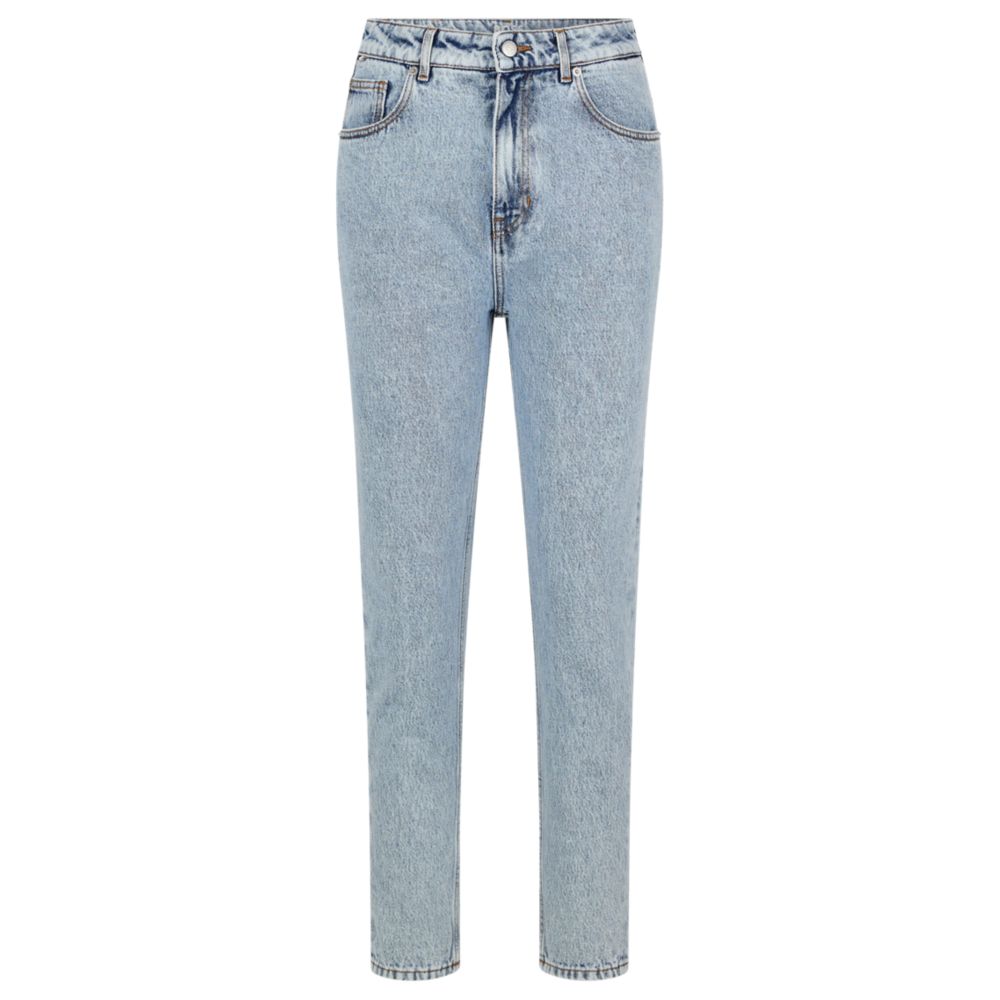 HUGO BOSS High-waisted jeans in bleached-blue organic-cotton denim