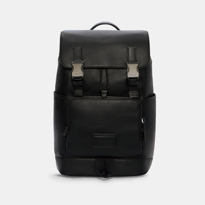 코치 COACH Outlet track backpack,gunmetal/black