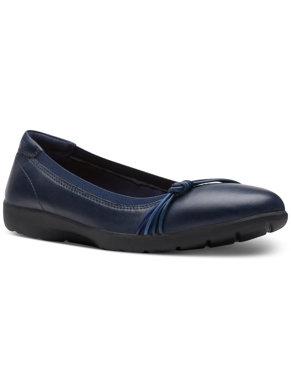 Shop Clarks Womens Leather Slip-on Ballet Flats In Blue