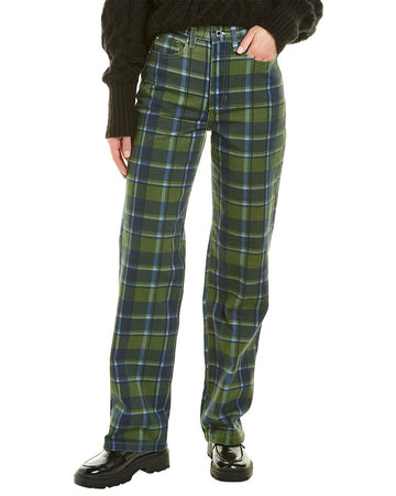 WeWoreWhat dad basil plaid high-rise straight jean