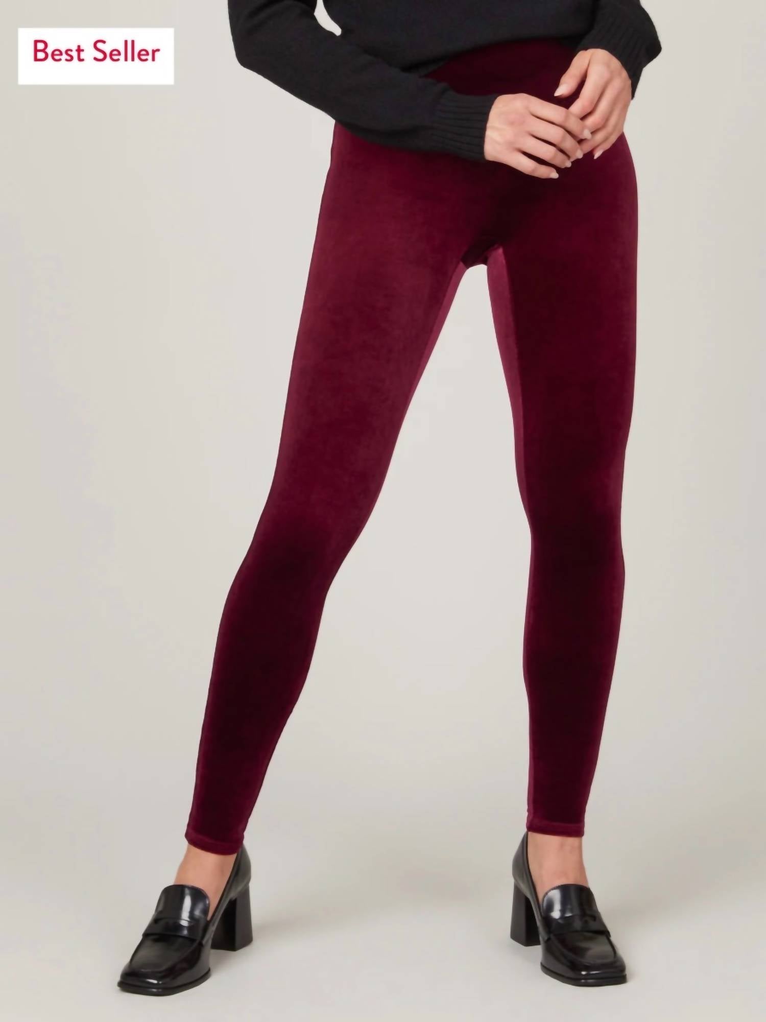 SPANX Rich Burgundy Velvet Leggings – The Lovely Fig