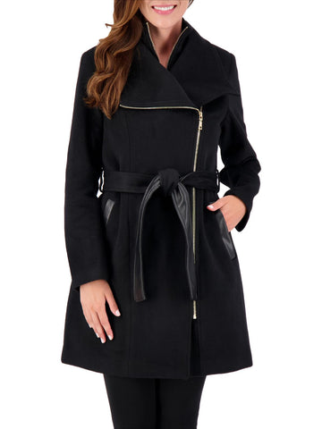 Vince Camuto womens wool blend midi trench coat