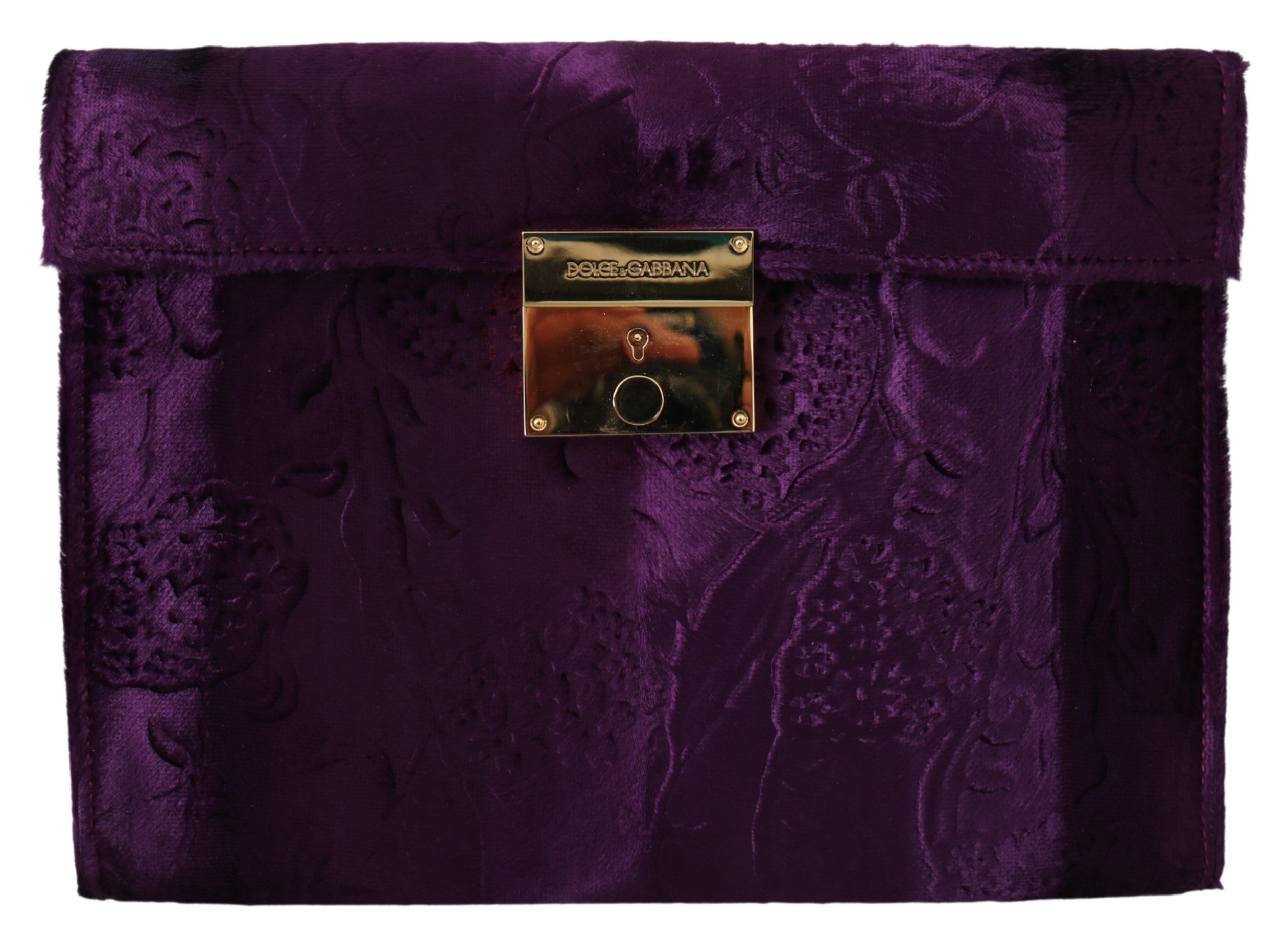DOLCE & GABBANA Dolce & Gabbana Velvet Leather Women Document Briefcase Women's Bag