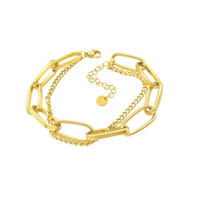 Lock Paper Clip Chain Toggle Necklace gold – ADORNIA