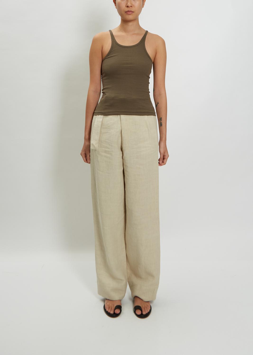 ARCH THE Cotton Jersey Tank Top in Khaki